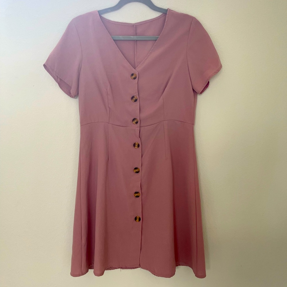 SheIn Mauve button down dress
